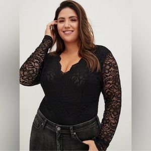 Torrid size 4x black lace bodysuit